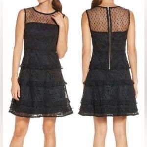 Lilly Pulitzer Kasee Dress Floral Loopy Lace Onyx Size 2 Black